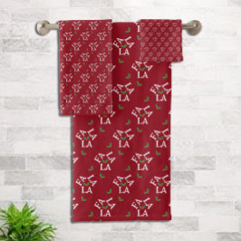 Fa La Festive Holly Weihnachten Badhandtuch Set