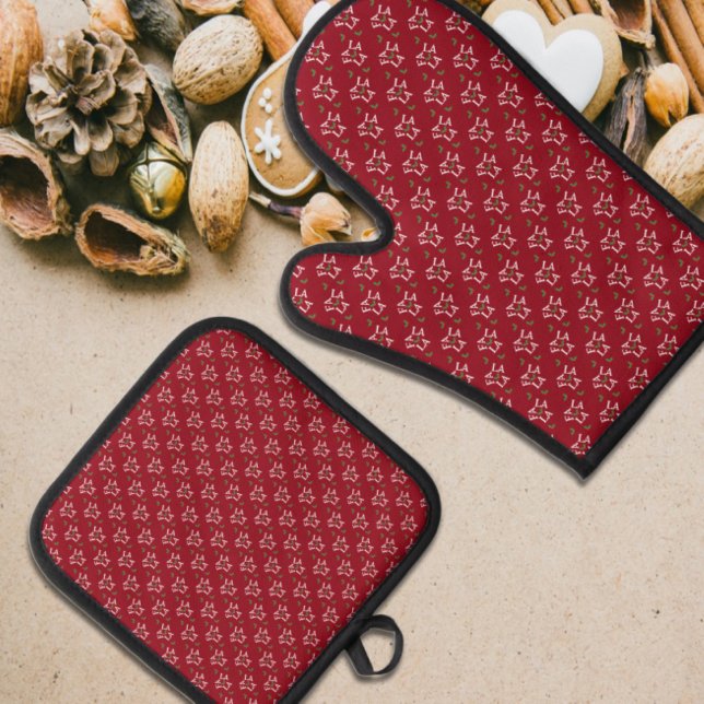 Fa La Festive Holly Weihnachten Ofenhandschuh & Topflappen-Set (Von Creator hochgeladen)