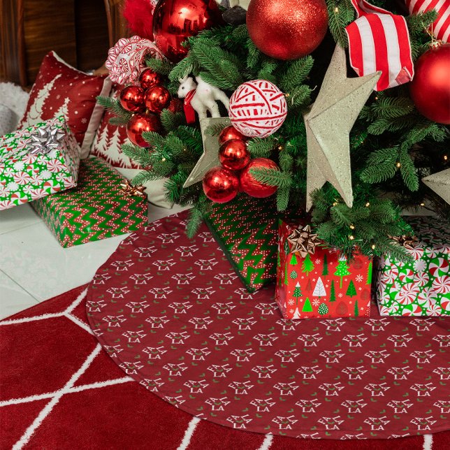 Fa La Festive Holly Weihnachten Polyester Weihnachtsbaumdecke (Von Creator hochgeladen)