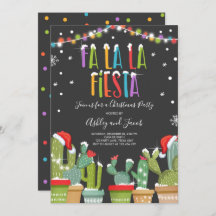 Fa La Fiesta Weihnachts-Party Einladung Cactus