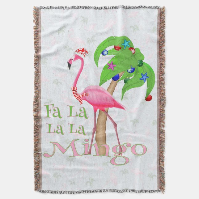 Fa La Flamingo Xmas Decke (Vorderseite Vertikal)