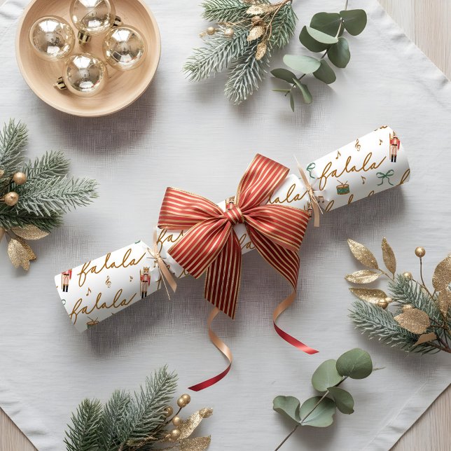Fa La Girly Christmas Nutcracker Bow Music Geschenkpapier (Fa La La Girly Christmas Nutcracker Bow Music Wrapping Paper)