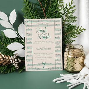 Fa La Jingle Mingle Vintage Notenblatt Weihnachten Einladung