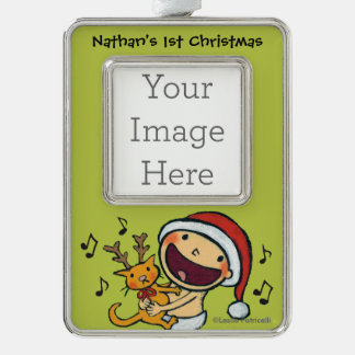 Fa-La-La-Baby Leslie-Patricellis Rahmen-Ornament Silber