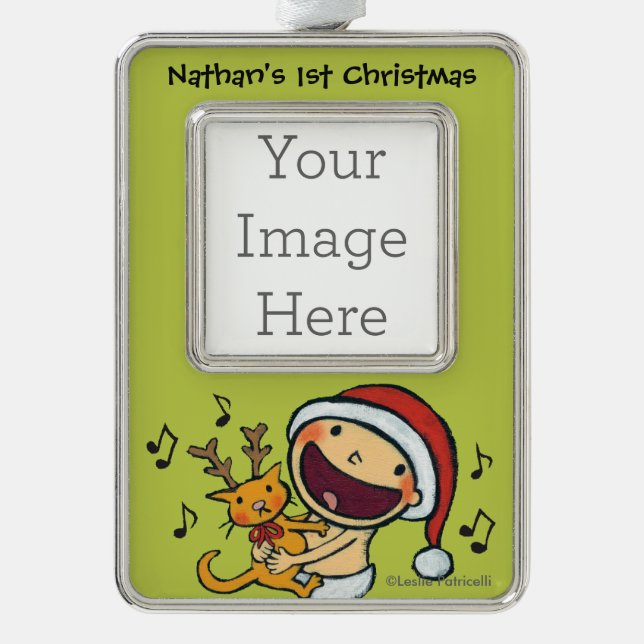 Fa-La-La-Baby Leslie-Patricellis Rahmen-Ornament Silber (Vorderseite)