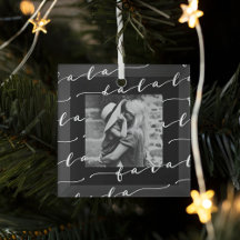 FA LA LA Black & White Calligraphy Weihnachts-Foto