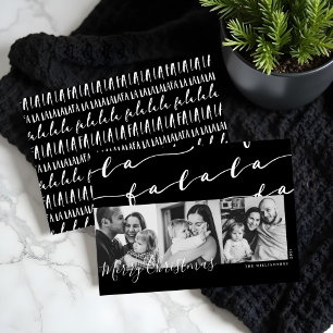 FA LA LA Black & White Typografic Weihnachtsgebäck Feiertagskarte