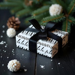 FA LA LA Black & White Typographic Christmas Carol Geschenkpapier<br><div class="desc">Feiern Sie die magische und festliche Urlaubssaison mit unserem individuellen Urlaubspapier. Unser modernes,  minimalistisches,  schwarz-weißes Urlaubsdesign zeichnet sich durch ein feines typografisches Design mit verschiedenen Drehbüchern und san Serif-Schriftart aus,  um dieses moderne Weihnachtsmusterpapier zu kreieren. (Die Hintergrundfarbe kann je nach Bedarf geändert werden.)</div>