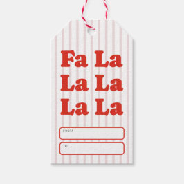 Fa La La Christmas Playful Striped Geschenkanhänger