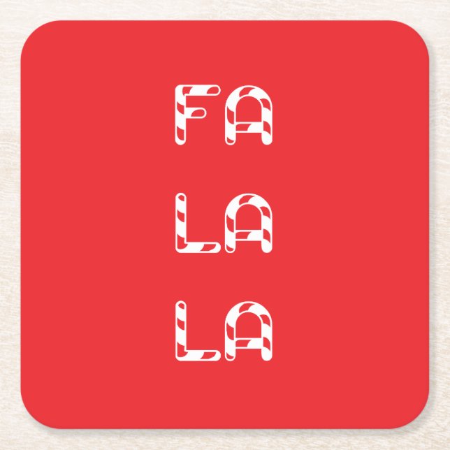 Fa La La christmas Rechteckiger Pappuntersetzer (Vorderseite)