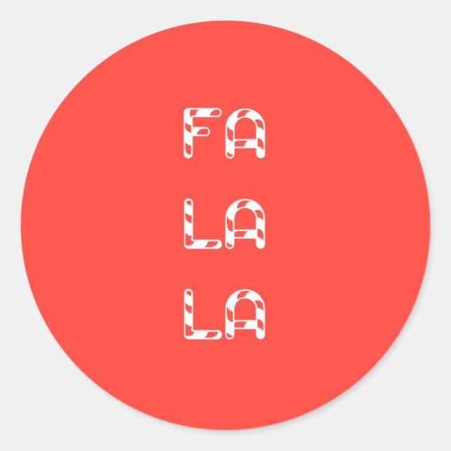 Fa La La christmas Runder Aufkleber (Vorderseite)
