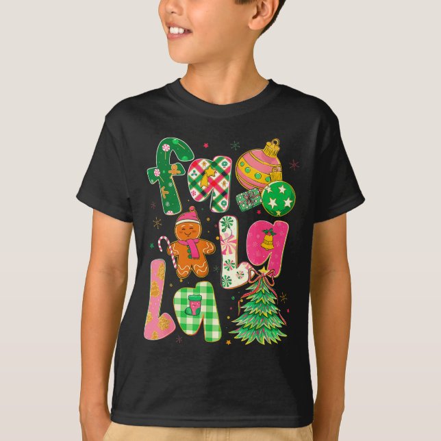 Fa La La Coquette Christmas Gingerbread Tree  T-Shirt (Vorderseite)