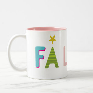 FA LA LA farbenfroher Typ festlich lustig fett hel Zweifarbige Tasse