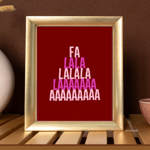 Fa La La Festlicher Gesang Geometrischer Tannenbau Poster