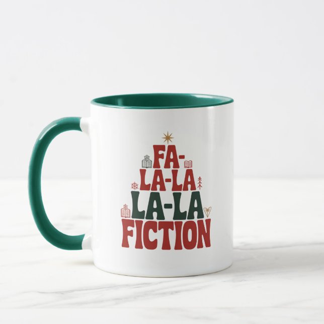 Fa-la-la Fiktion Feiertagslesung Tasse (Links)