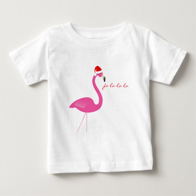 Fa la la Flamingo Holiday Baby Dress Baby T-shirt (Vorderseite)