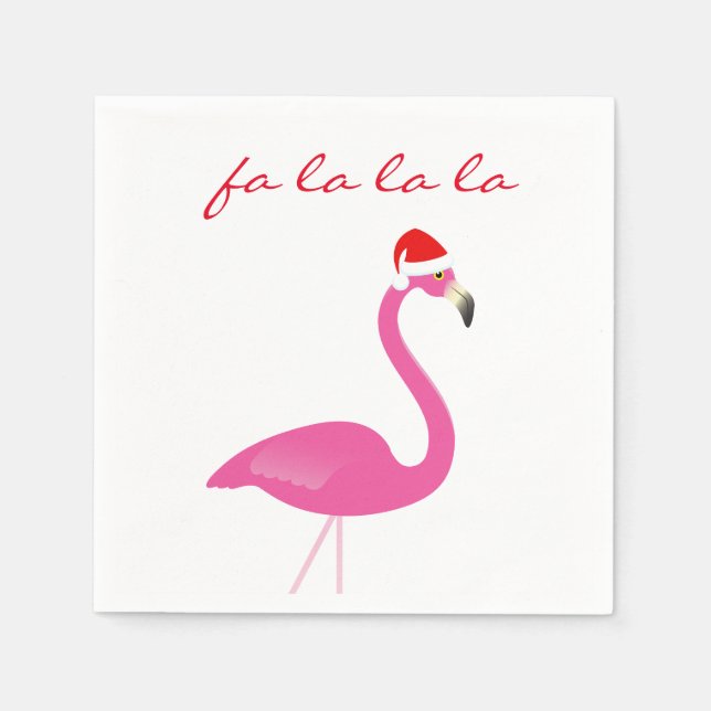 Fa la la Flamingo Holiday Napkin Serviette (Vorderseite)