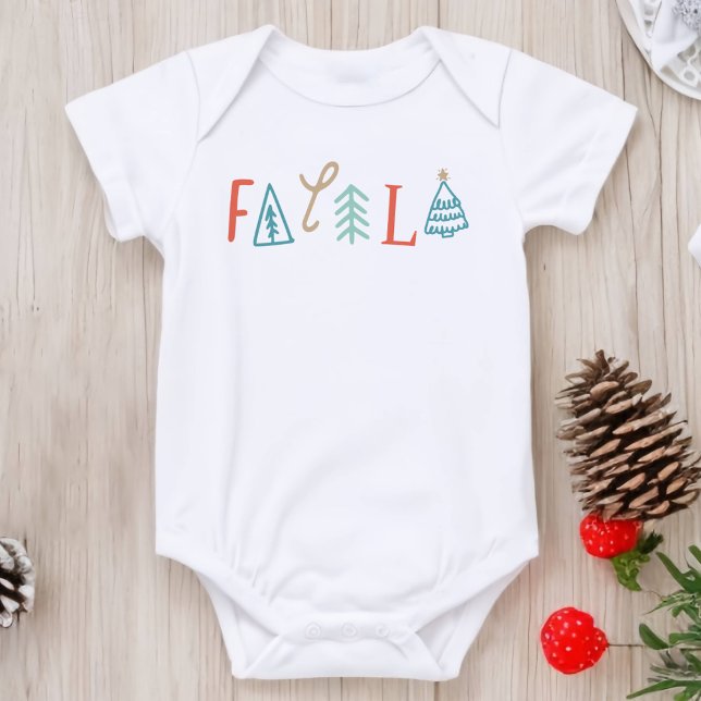Fa La La Funny Christmas Tree Holiday Baby Strampler (Fa La La Funny Christmas Tree Holiday Baby Bodysuit
)