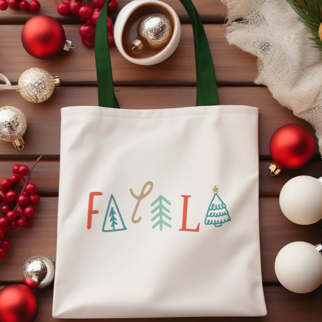 Fa La La Funny Christmas Tree Holiday Tragetasche (Fa La La Funny Christmas Tree Holiday Tote Bag)