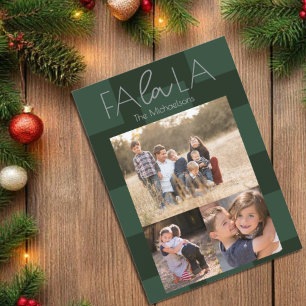 Fa La La Grüne Quadrate 3 Foto Weihnachten