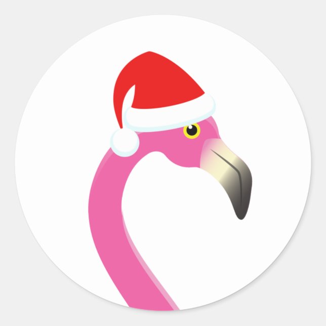 Fa la la la Big Flamingo Holiday Sticker (Vorderseite)