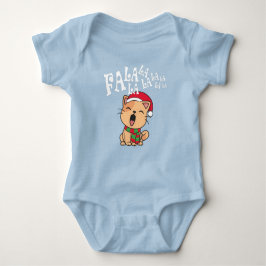 Fa La La La Christmas Cat Singing Baby Bodysuit Strampler