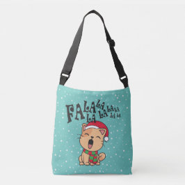 Fa La La La Christmas Cat Singing Crossbody Bag Tragetaschen Mit Langen Trägern