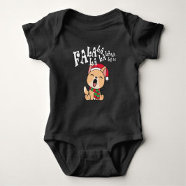 Fa La La La Christmas Dog singen Baby Bodysuit Strampler