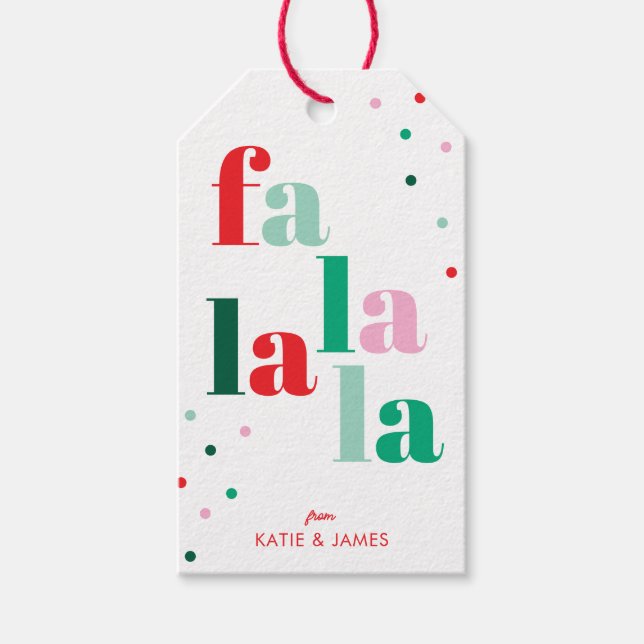 Fa La La La Festive Geschenkkarte Geschenkanhänger (Vorderseite)