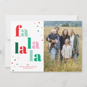 Fa La La La Flache Weihnachtsfotokarte Feiertagskarte