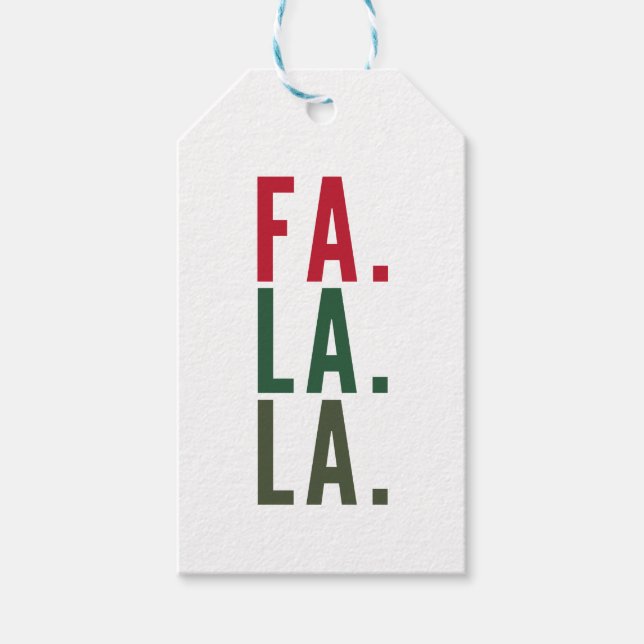 Fa La La La, fröhliche Holiday Labels Geschenkanhänger (Vorderseite)