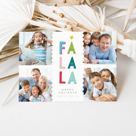 FA LA LA LA LA 4 FOTO Festspass Familie kühn farbe Feiertagskarte