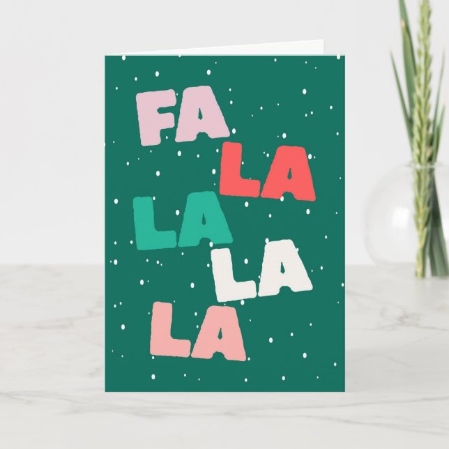 Fa la la la la Cute Christmas Greeting Card Karte (Vorderseite)
