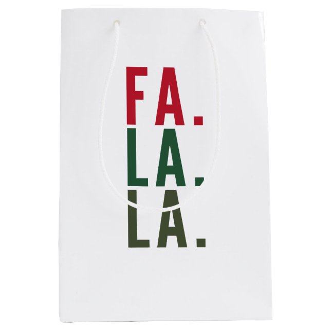 Fa La La La La, Fun Holiday Wrap Mittlere Geschenktüte (Vorderseite)