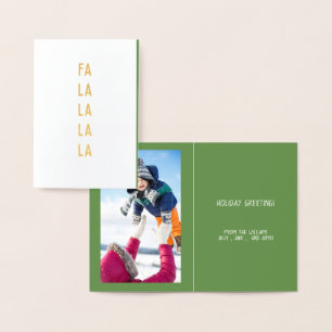 Fa la la la la la , Christmas Holiday Greetings Fo Folienkarte