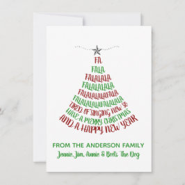 Fa La La La La La Christmas Tree Spaß Holiday Feiertagskarte