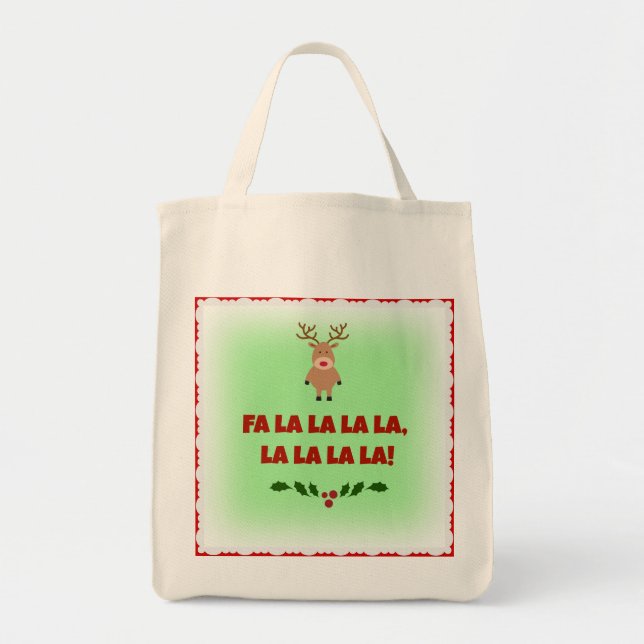 Fa La La La La La La Christmas Bio Leinwand Tasche (Vorne)