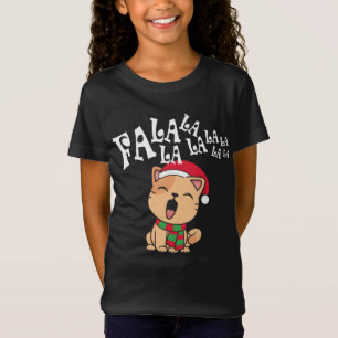 Fa La La La La La La Christmas Cat Sing Jersey Shi T-Shirt
