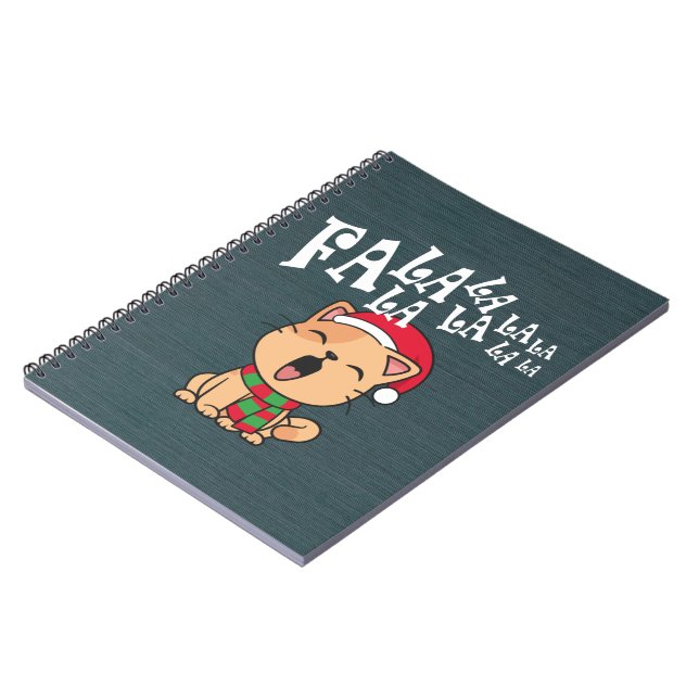 Fa La La La La La La Christmas Cat singen | Notebo Notizblock (Linke Seite)