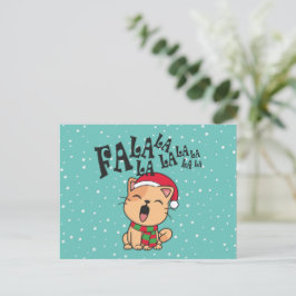 Fa La La La La La La Christmas Cat singen | Postka Postkarte