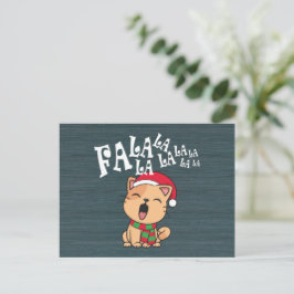 Fa La La La La La La Christmas Cat singen | Postka Postkarte