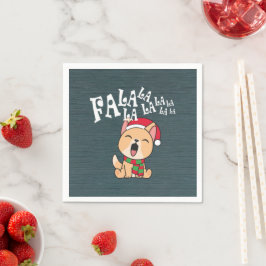 Fa La La La La La La Christmas Dog singen | Napkin Serviette