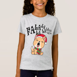 Fa La La La La La La Christmas Dog Singing Jersey  T-Shirt