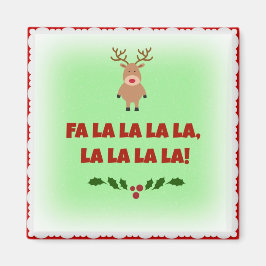 Fa La La La La La La La Christmas Square Button Magnet