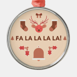 Fa La La La La La La La Rote Rentier Keramik Ornament Aus Metall