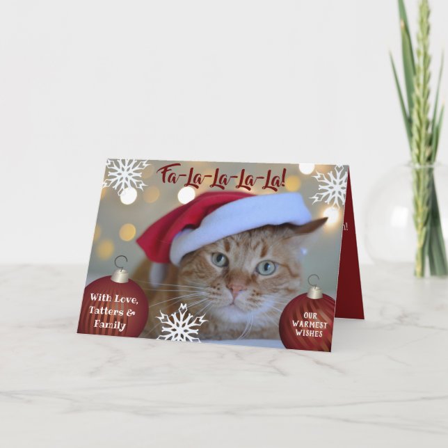 Fa-La-La-La-La-La-La-Your-Pets-Foto-Urlaub Karte (Vorderseite)