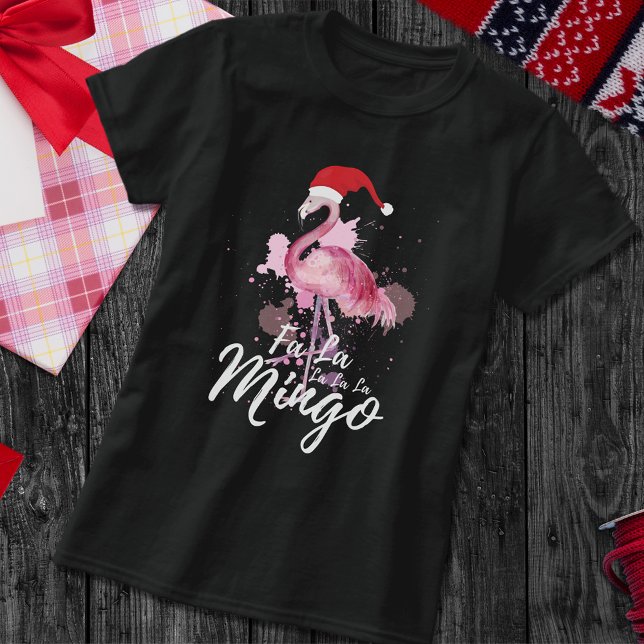 Fa la la la la la Mingo Flamingo Weihnachtsfest Tri-Blend Shirt (Von Creator hochgeladen)