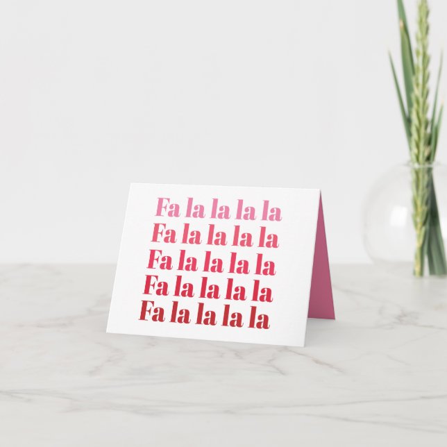 "Fa La La La La La" Weihnachtslehre Notecard Dankeskarte (Vorderseite)