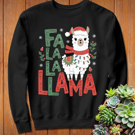 Fa La La La La Llama | Llama Lover Retro Christmas Sweatshirt
