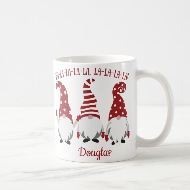 Fa La La La La Santas Gnomes individuell anpassbar Kaffeetasse (Rechts)